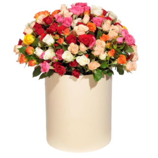 Mixed roses in a hatbox | Flower Delivery Kaluga